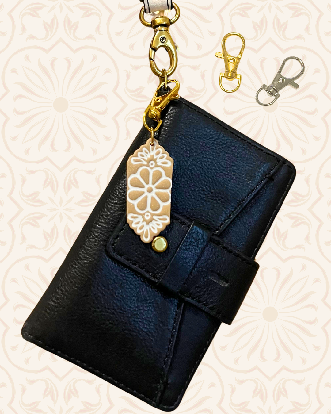 Flower Tile Bag Charm