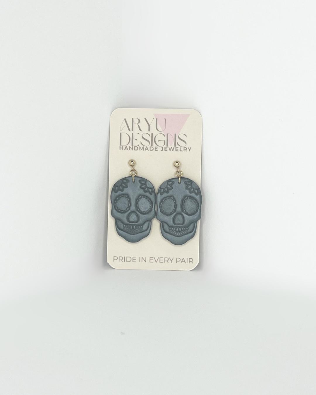 Sugar Skull Dangles - Shimmery Noir