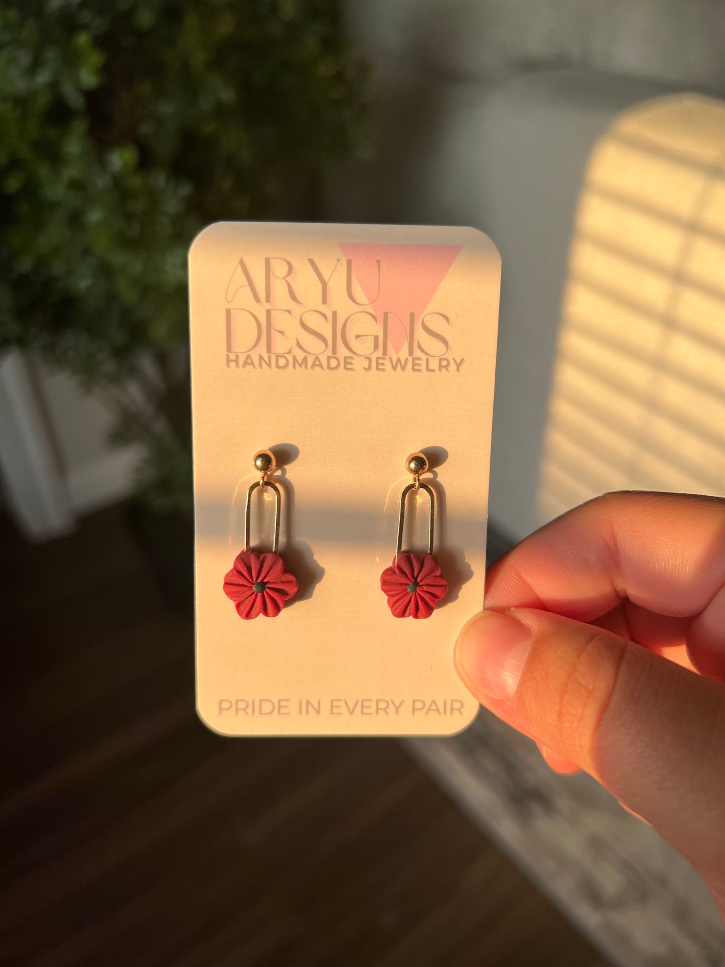 Bloom Clip Dangles - Merlot