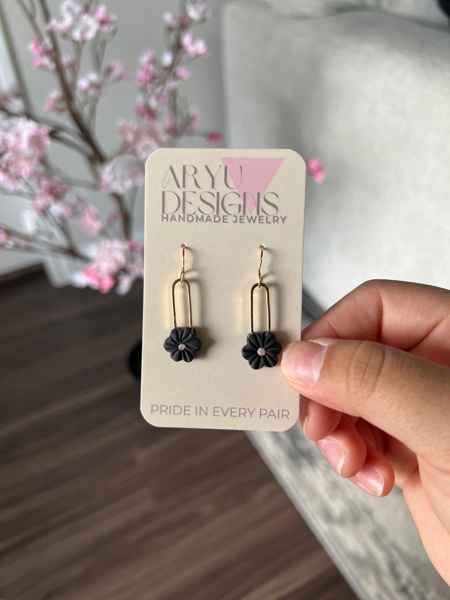 Bloom Clip Dangles - Noir