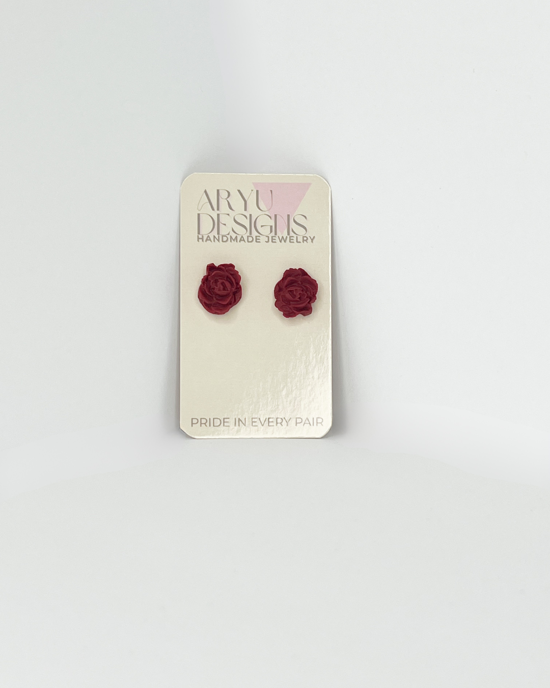 Red Rose Studs