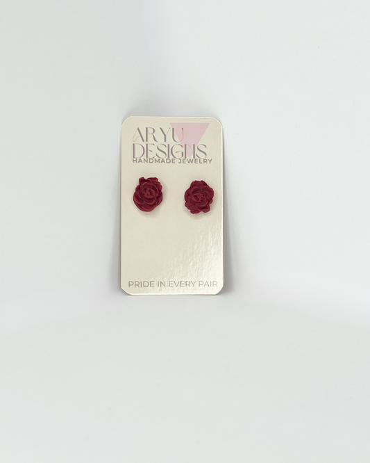 Red Rose Studs