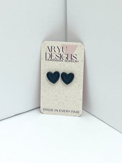 Beveled Heart Studs
