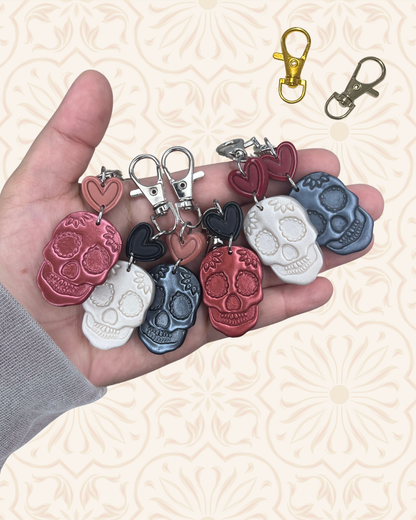 Sugar Skulls Hearts - Bag Charms