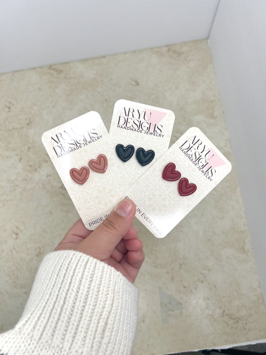 Beveled Heart Studs