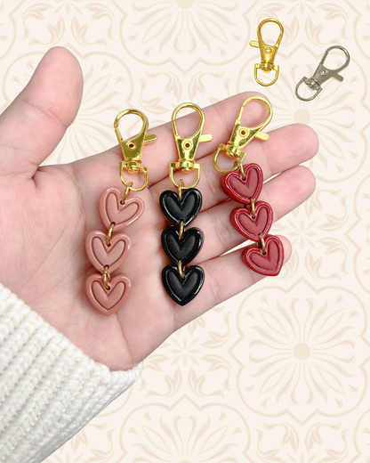Beveled Hearts - Bag Charms