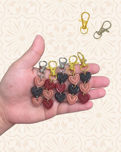 Beveled Hearts - Bag Charms