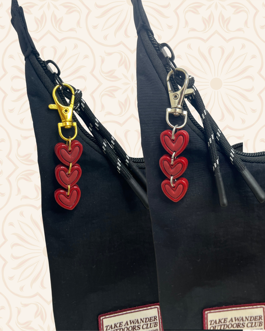 Beveled Hearts - Bag Charms