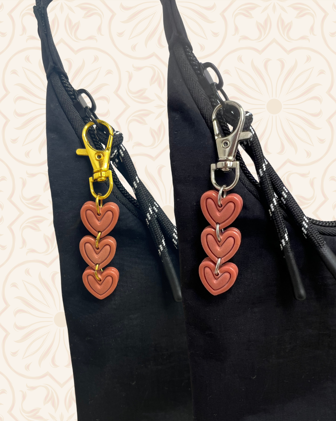 Beveled Hearts - Bag Charms