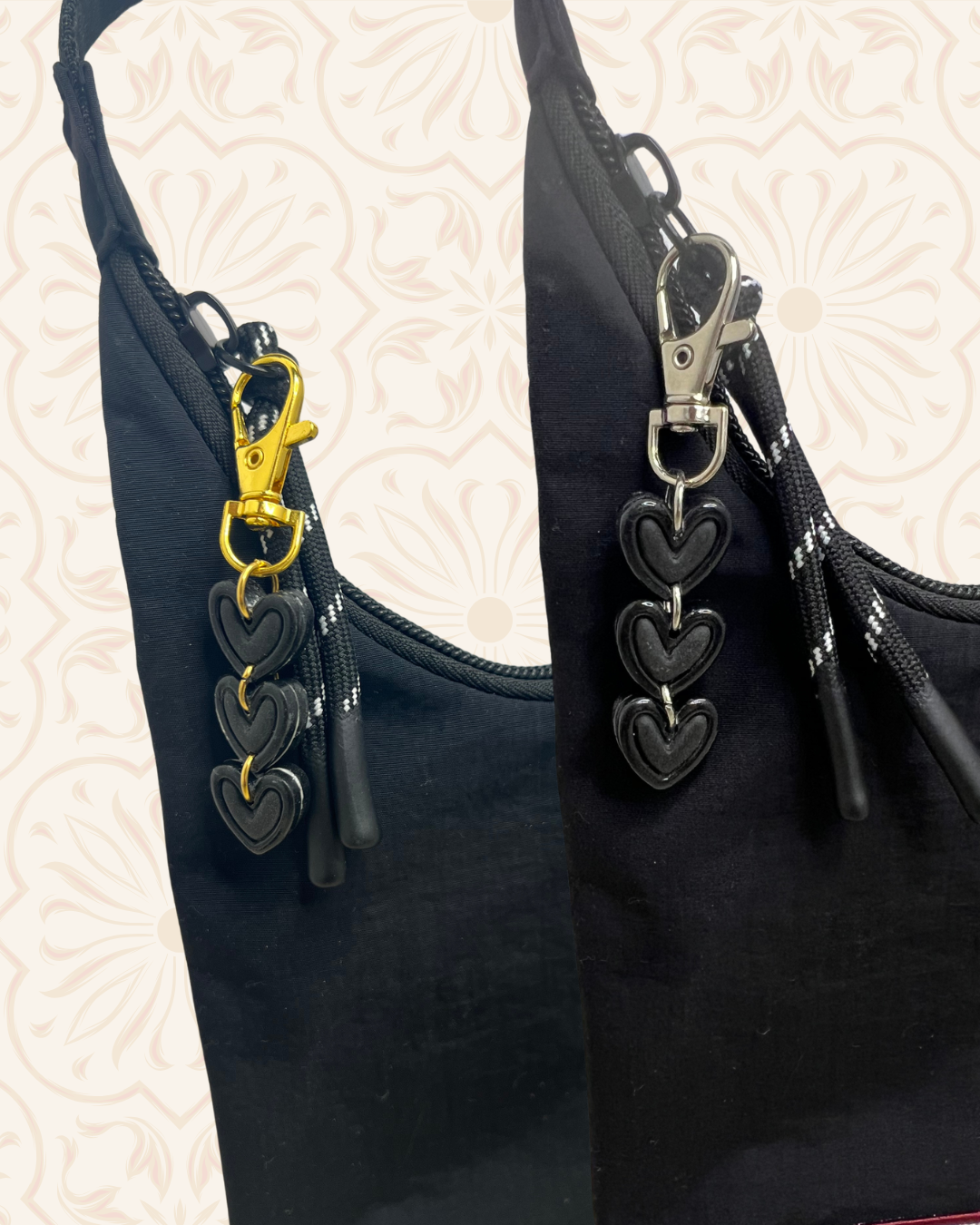 Beveled Hearts - Bag Charms