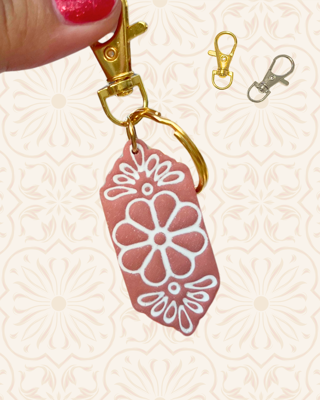 Flower Tile Bag Charm