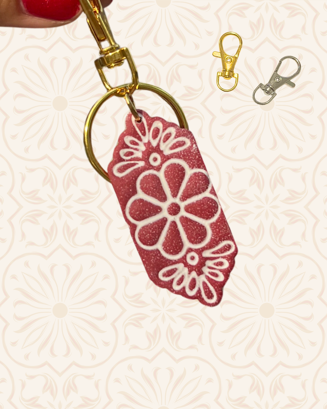 Flower Tile Bag Charm