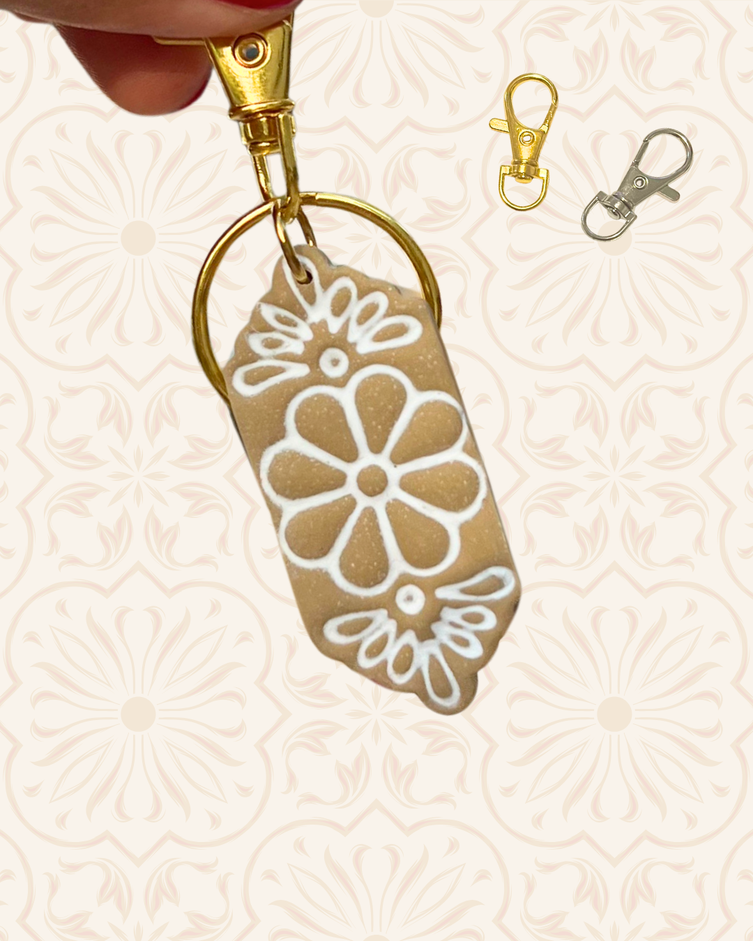 Flower Tile Bag Charm