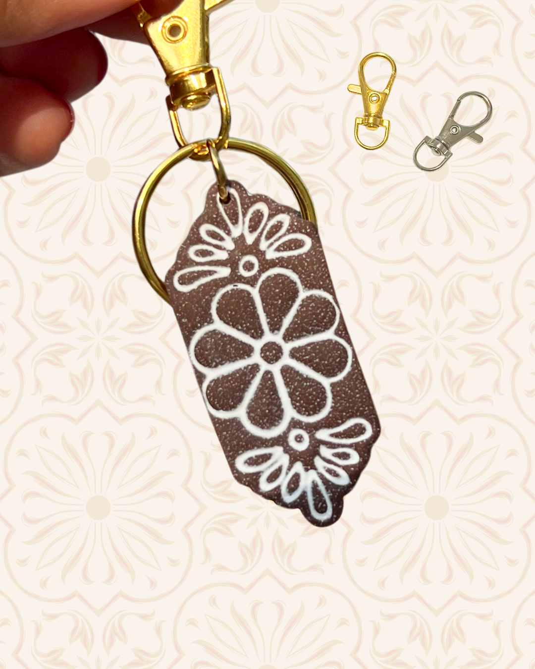 Flower Tile Bag Charm