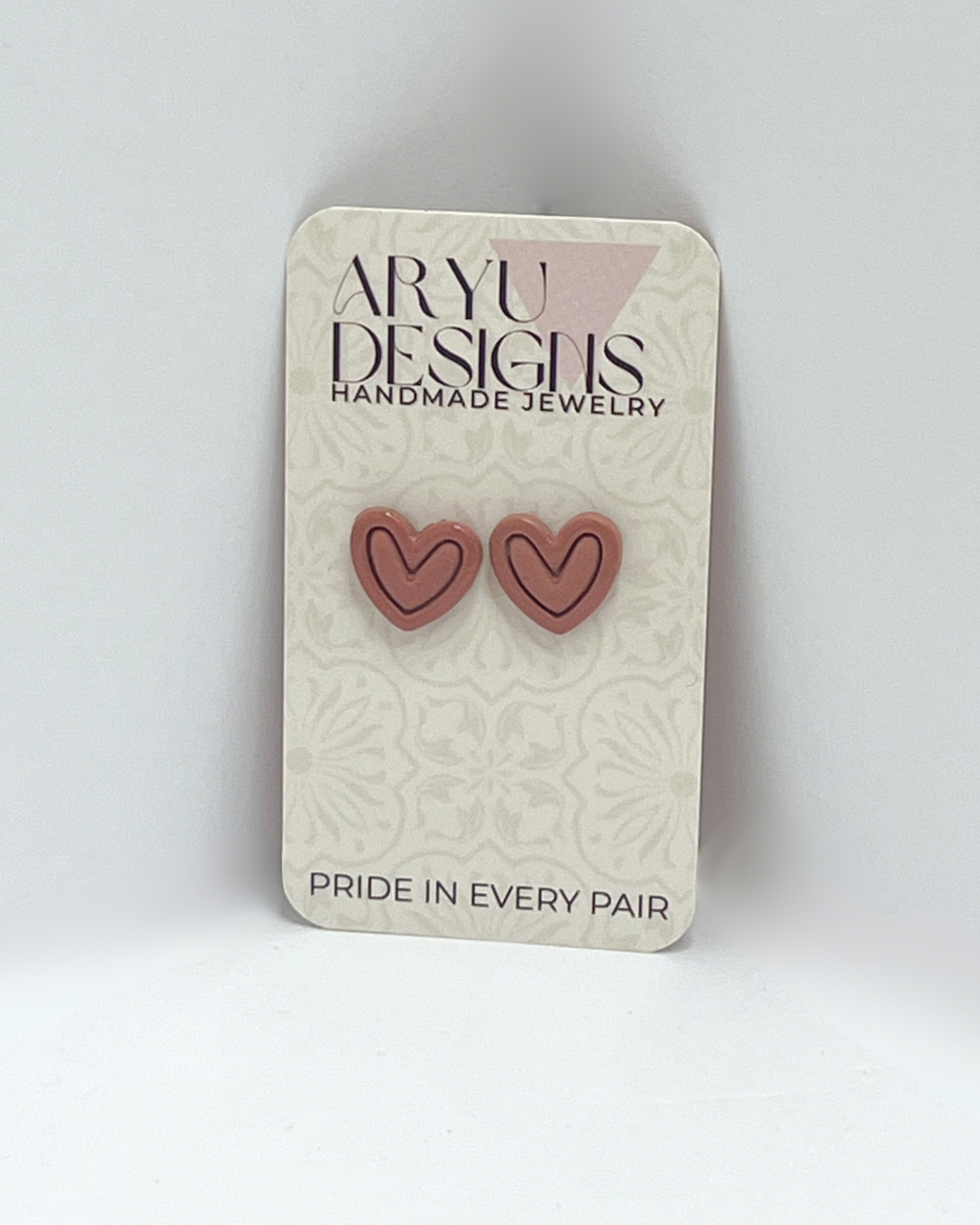 Beveled Heart Studs