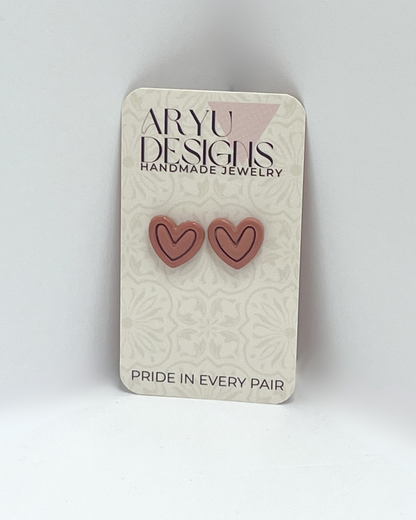 Beveled Heart Studs