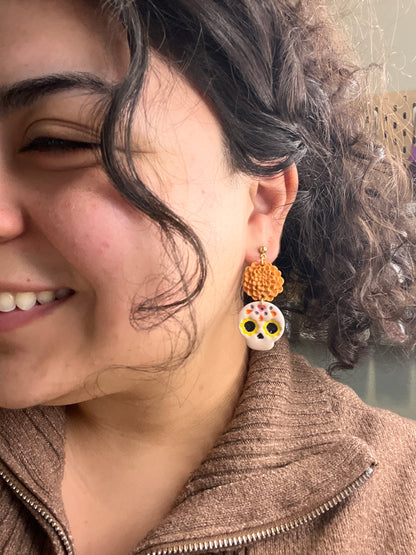 Marigold + Sugar Skull Dangles