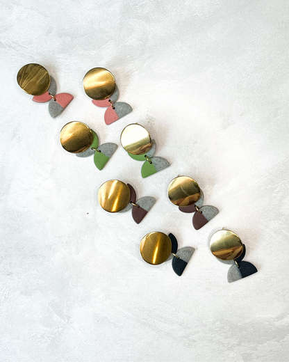 Gold Color Block Dangles