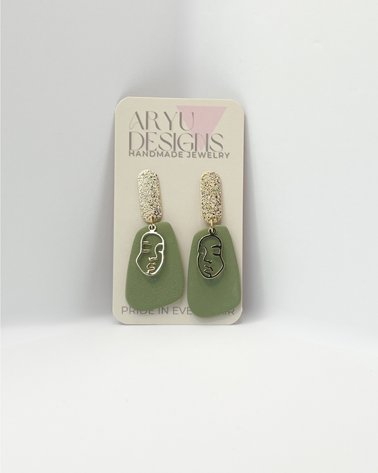 Face Outline Abstract Dangles - Sprout