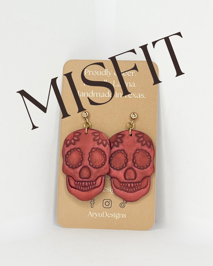 Sugar Skull Dangles - Shimmery Merlot *MISFIT*