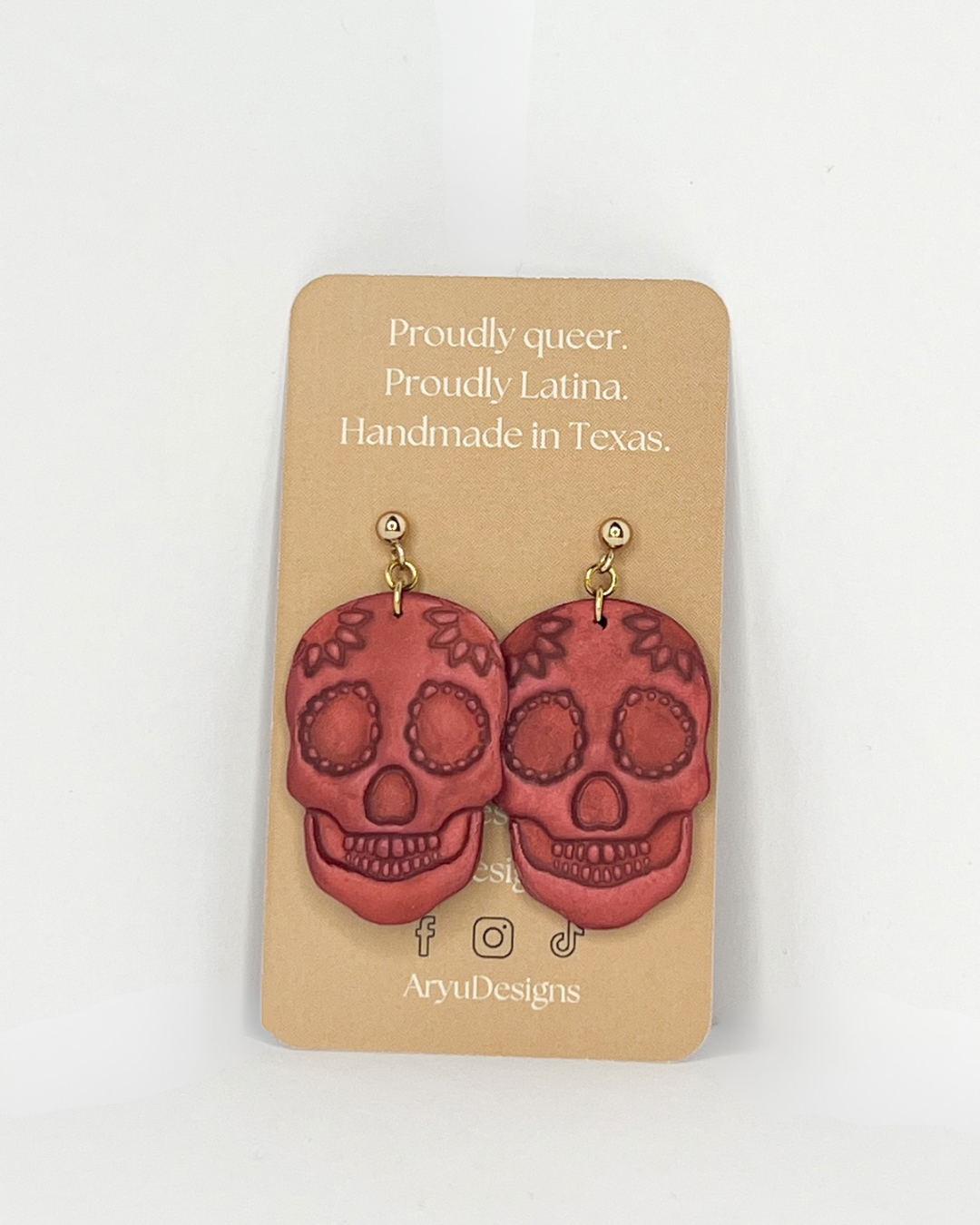 Sugar Skull Dangles - Shimmery Merlot *MISFIT*