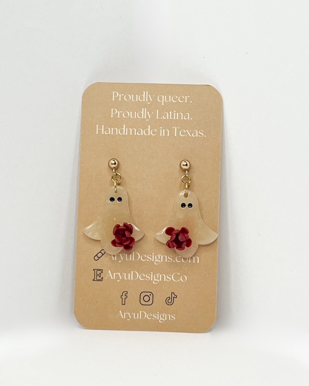 Flower Ghost Dangles - Glossy Merlot *MISFIT*