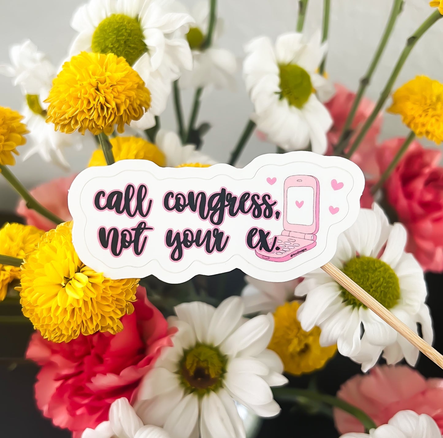 GIVE BACK: Call Congress, Not Your Ex Sticker