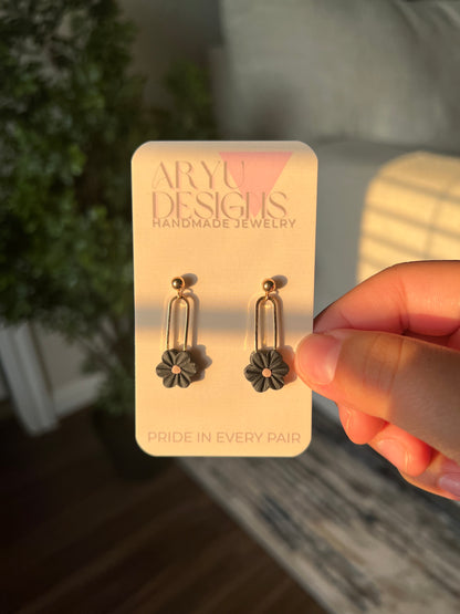 Bloom Clip Dangles - Noir