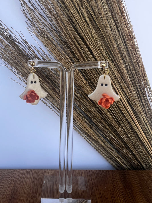 Flower Ghost Dangles - Shimmery Nectarine