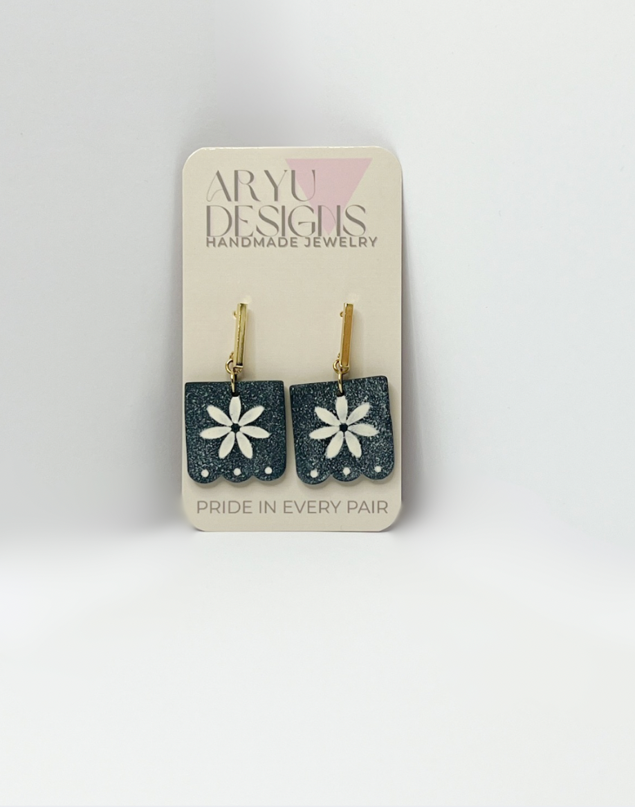 Papel Picado Dangles - Noir