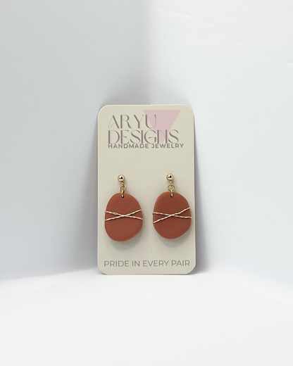 Wire Wrapped Pebbles - Nectarine