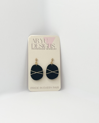 Wire Wrapped Pebbles - Noir